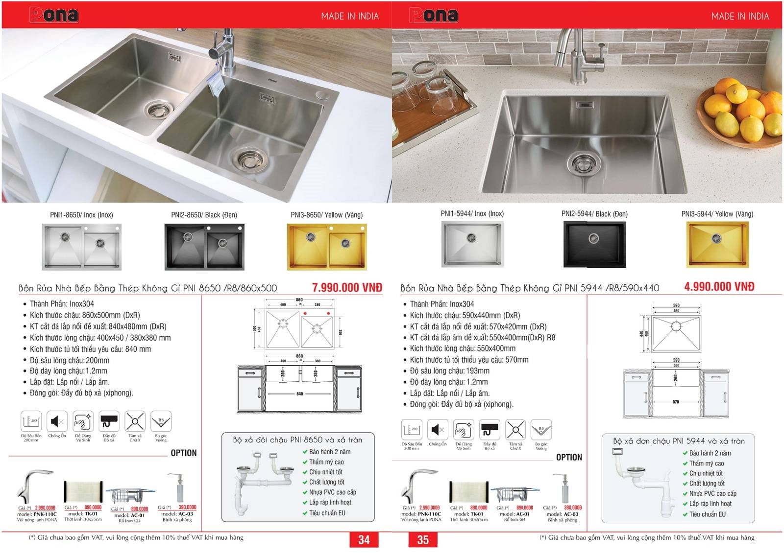 Bồn rửa chén CARYSIL Catalogue và Bảng giá mới nhất /Page 18